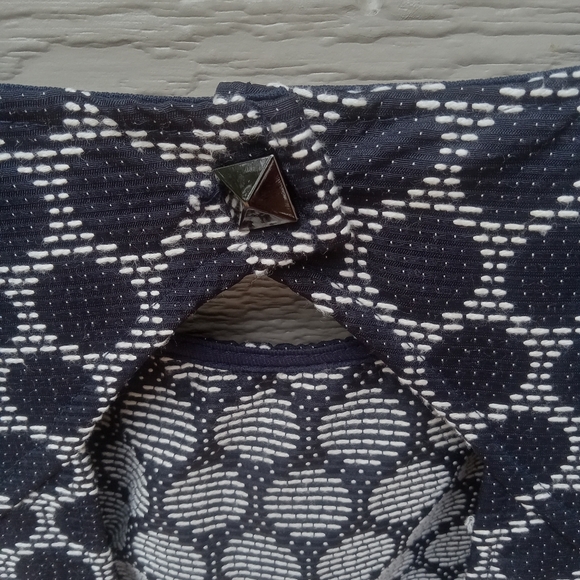 Moonlight Navy and White Polka Dot Mini Dress Size Medium Fit & Flare - Picture 5 of 10